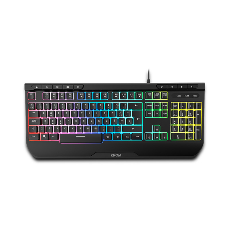 Krom NXKROMKENYA Kenya, Alámbrico, USB, Interruptor de membrana, LED RGB, Negro, Ratón incluido