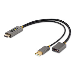 StarTech.com 128-HDMI-DISPLAYPORT Cable 30cm Adaptador HDMI a DisplayPort - Activo - 4K 60Hz - Conversor HDMI 2.0 a DP 1.2 -