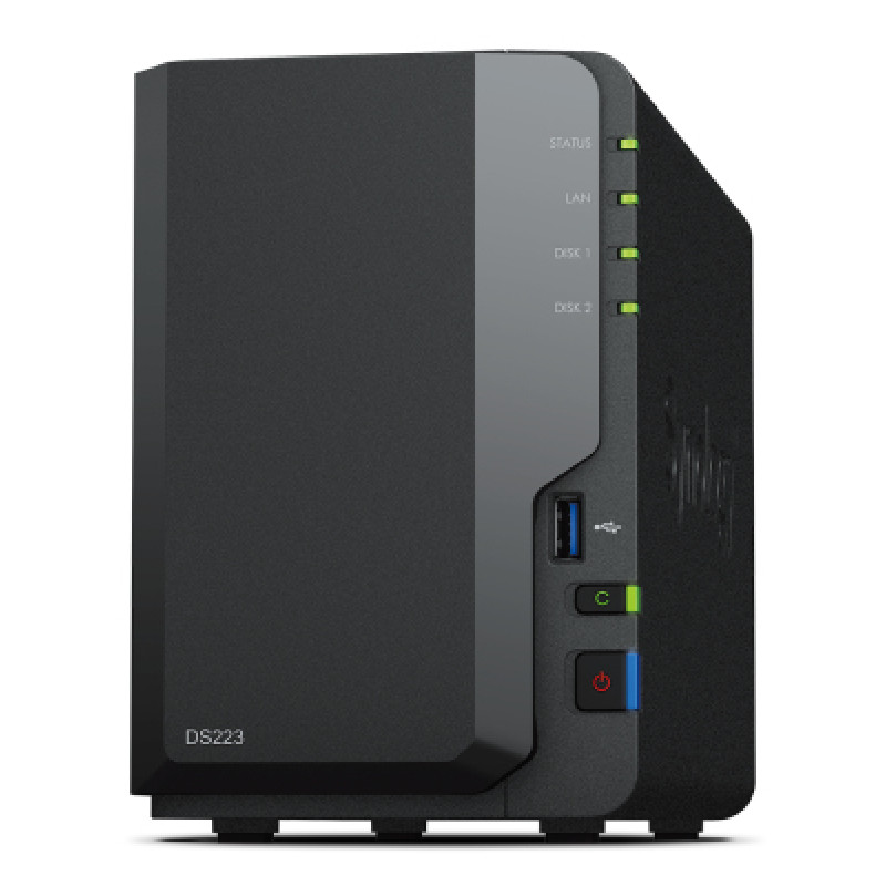 Synology DS223 DiskStation DS223, NAS, Escritorio, Realtek, RTD1619B, 2 GB, DDR4