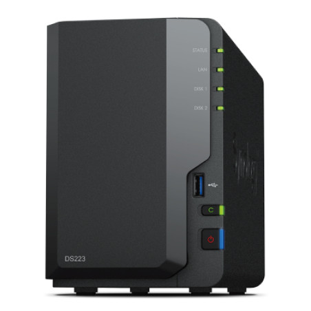 Synology DS223 DiskStation DS223, NAS, Escritorio, Realtek, RTD1619B, 2 GB, DDR4