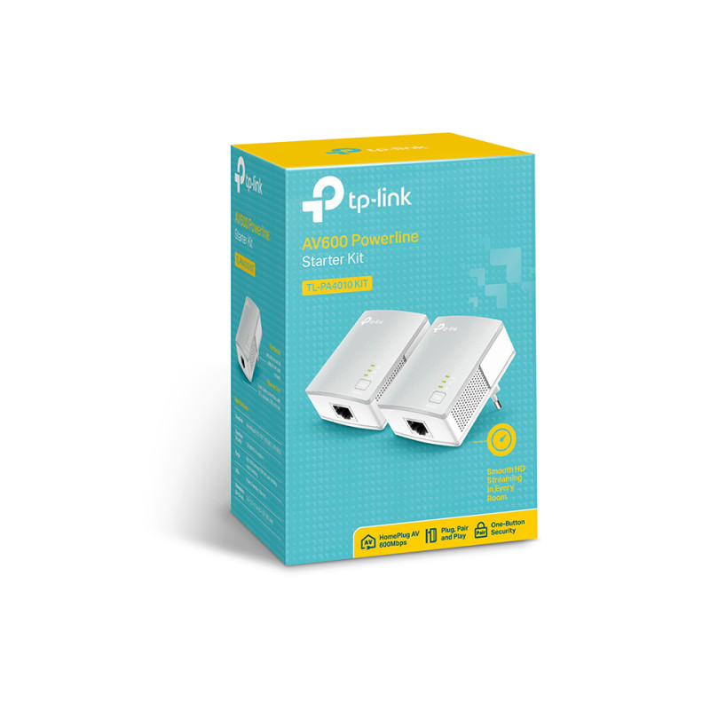 TP-Link TL-PA4010 KIT TL-PA4010KIT, 600 Mbit/s, IEEE 802.3, IEEE 802.3u, Ethernet rápido, 10,100 Mbit/s, 10BASE-T, 100BASE-TX,