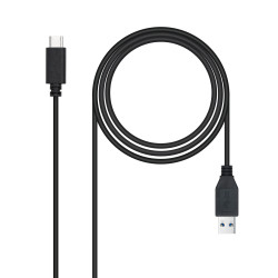 Nanocable 10.01.4002 Cable USB 3.1, Gen2 10 Gbps 3A, tipo USB-C/M-A/M, Negro, 2 m, 2 m, USB C, USB A, USB 3.2 Gen 2 (3.1 Gen