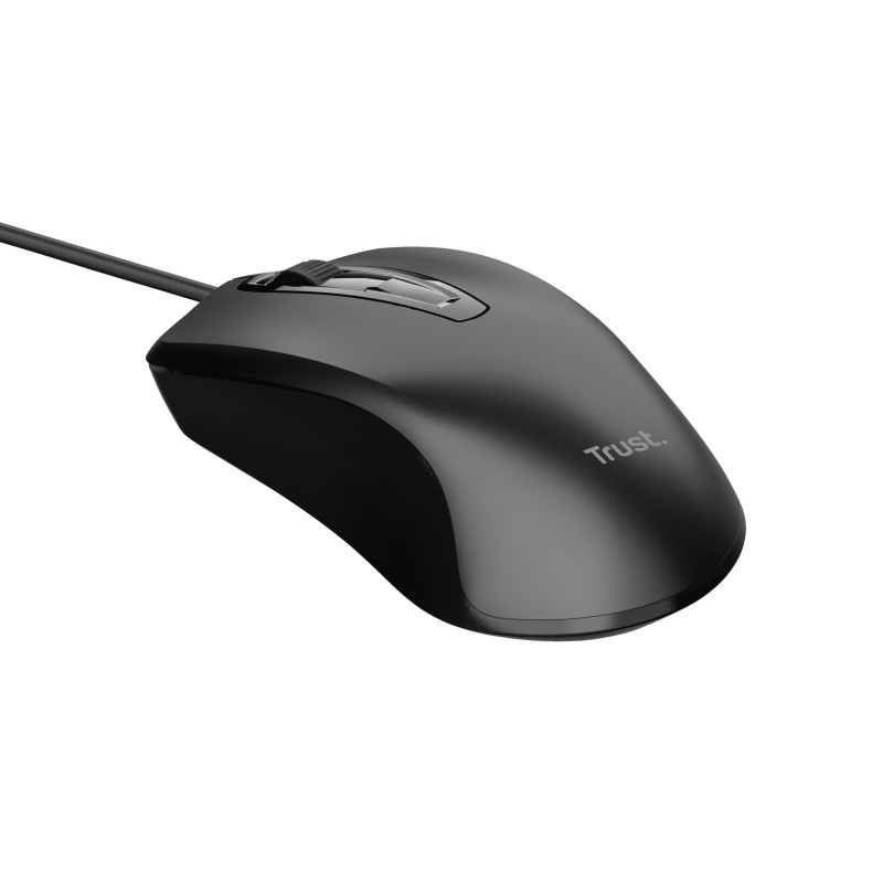 Trust 24657 24657, Ambidextro, Óptico, USB tipo A, 1200 DPI, Negro