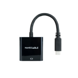 Nanocable 10.16.4102-BK Conversor USB-C a HDMI 4K, USB-C/M-HDMI/H, Negro, 15 cm, 3.2 Gen 1 (3.1 Gen 1), USB Tipo C, Salida 2