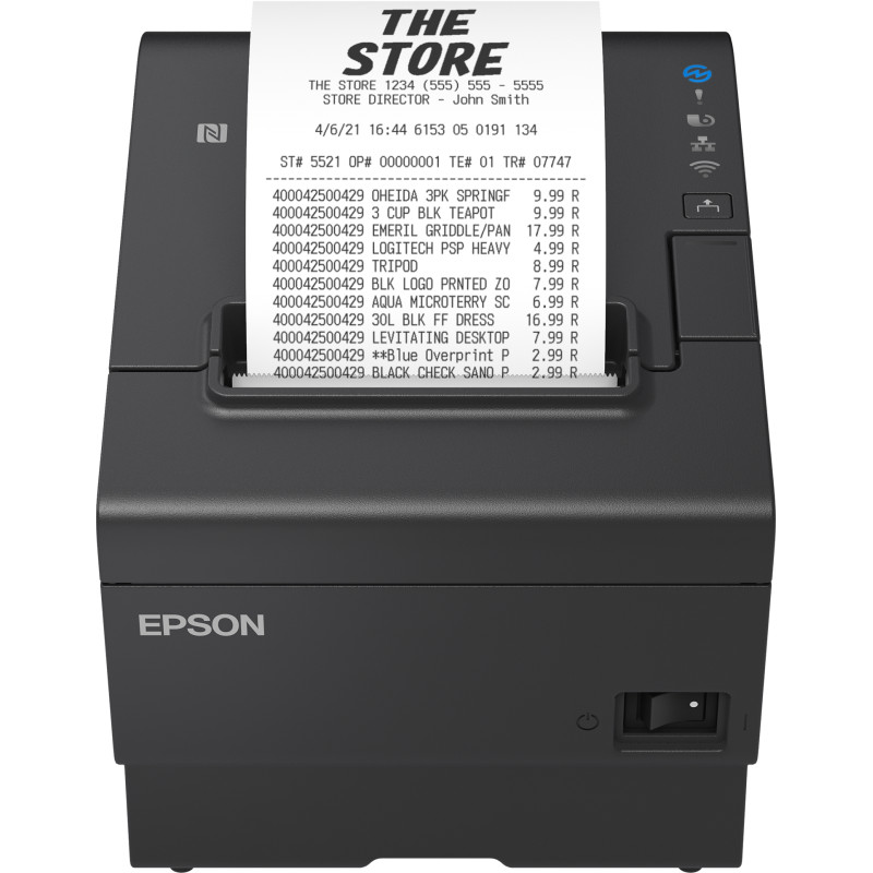 Epson C31CJ57112 TM-T88VII (112): USB, Ethernet, Serial, PS, Black, Térmico, Impresora de recibos, 180 x 180 DPI, 500 mm/s,