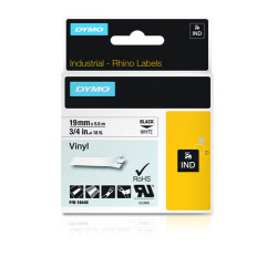 DYMO 18445 Etiquetas de Vinilo IND, Negro sobre blanco, Multicolor, Vinilo, -40 - 80 °C, UL 969, DYMO
