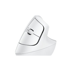 Logitech 910-006475 Lift, mano derecha, Diseño vertical, Óptico, RF Wireless + Bluetooth, 4000 DPI, Blanco