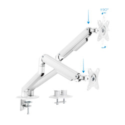 TooQ DB4132TNR-W DB4132TNR-W, Abrazadera/Atornillado, 18 kg, 43,2 cm (17"), 81,3 cm (32"), 100 x 100 mm, Blanco 2