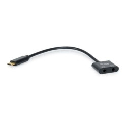 Equip 133469 Adaptador DAC de audio USB-C a dual de 3,5 mm, USB C, Macho, 2 x 3.5mm, Hembra, 0,15 m, Negro