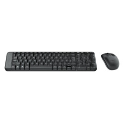 Logitech 920-003168 MK220, Completo (100%), Inalámbrico, RF inalámbrico, QWERTY, Negro, Ratón incluido