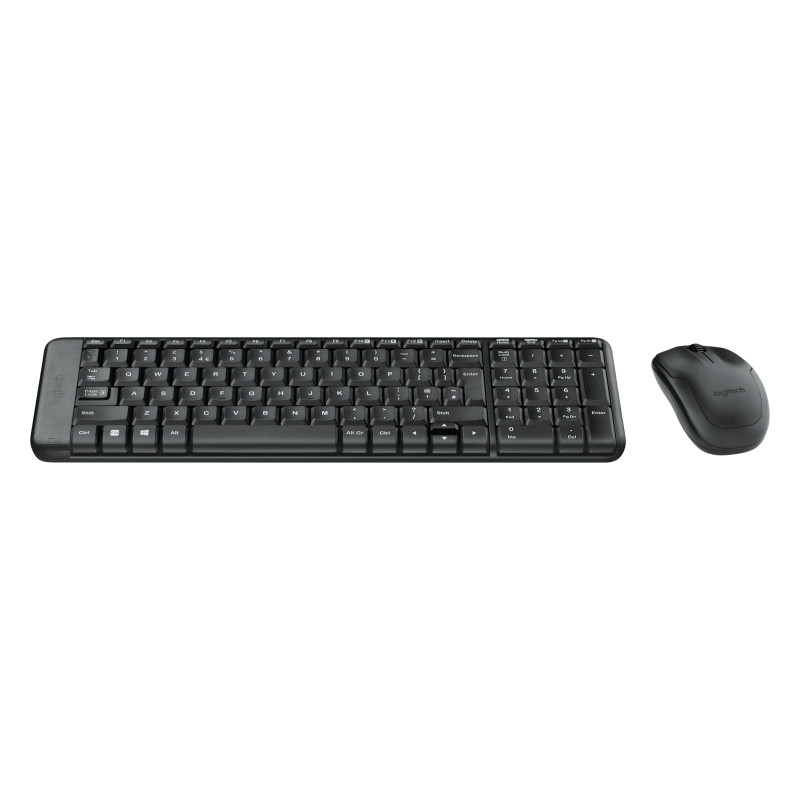 Logitech 920-003168 MK220, Completo (100%), Inalámbrico, RF inalámbrico, QWERTY, Negro, Ratón incluido