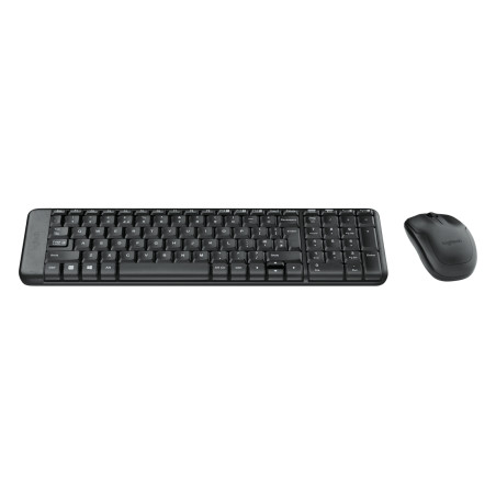 Logitech 920-003168 MK220, Completo (100%), Inalámbrico, RF inalámbrico, QWERTY, Negro, Ratón incluido