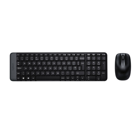 Logitech 920-003168 MK220, Completo (100%), Inalámbrico, RF inalámbrico, QWERTY, Negro, Ratón incluido