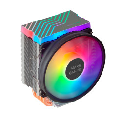 Mars Gaming MCPU44 Disipador CPU Dual ARGB, 4 Heatpipes HCT, TDP 160 W, Ventilador Ultra-silencioso PWM 11 cm, MCPU44,