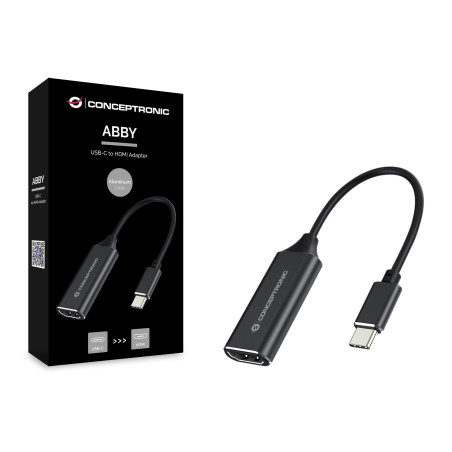 Conceptronic ABBY03B ABBY03B, HDMI tipo A (Estándar), USB Tipo C, Hembra, Macho, Derecho, Derecho
