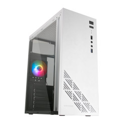 Mars Gaming MC100W MC100W - Caja Gaming ATX, ventilador 90mm FRGB, ventilación convect-cool, color blanco, PC, Blanco, ATX,