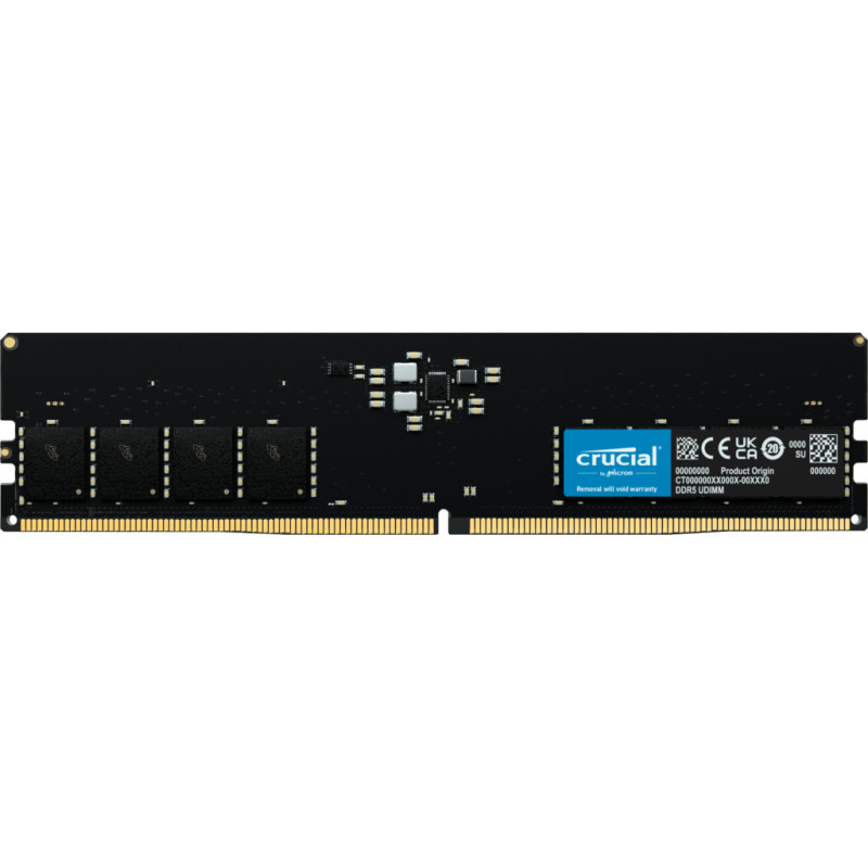 Crucial CT16G48C40U5 CT16G48C40U5, 16 GB, 1 x 16 GB, DDR5, 4800 MHz, 288-pin DIMM
