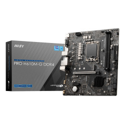 MSI PRO H610M-G DDR4 PRO H610M-G DDR4, Intel, LGA 1700, Intel® Core™ i9, LGA 1700, DDR4-SDRAM, 64 GB