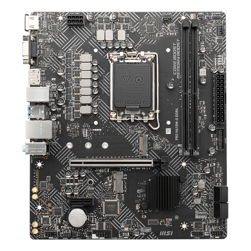 MSI PRO H610M-G DDR4 PRO H610M-G DDR4, Intel, LGA 1700, Intel® Core™ i9, LGA 1700, DDR4-SDRAM, 64 GB
