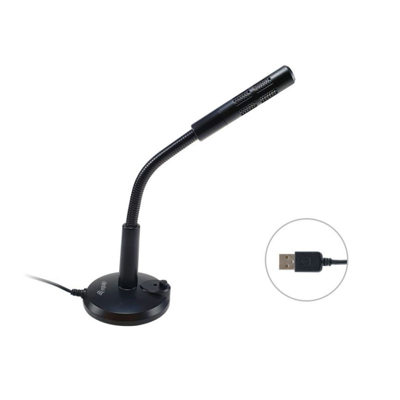 Equip 245340 245340, Micrófono de superficie para mesa, -47 dB, 100 - 16000 Hz, 2200 Ω, Alámbrico, USB