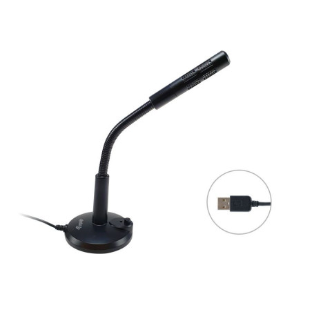 Equip 245340 245340, Micrófono de superficie para mesa, -47 dB, 100 - 16000 Hz, 2200 Ω, Alámbrico, USB