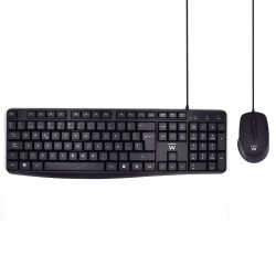 Ewent EW3006 EW3006, Alámbrico, USB, Interruptor de membrana, QWERTY, Negro, Ratón incluido