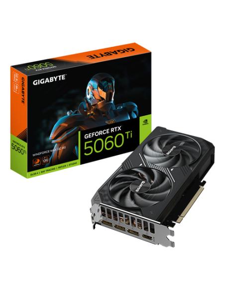 GIGABYTE GeForce RTX 5060 Ti WINDFORCE MAX OC 8G Tarjeta Gráfica – 8 GB GDDR7, 128 bits, PCI-E 5.0, 2587 MHz Frecuencia del núcl