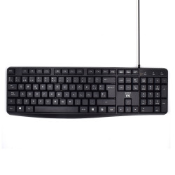 Ewent EW3001 EW3001, Completo (100%), Alámbrico, USB, Interruptor de membrana, QWERTY, Negro