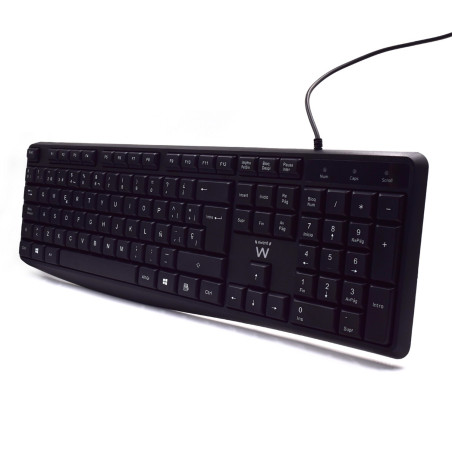 Ewent EW3001 EW3001, Completo (100%), Alámbrico, USB, Interruptor de membrana, QWERTY, Negro
