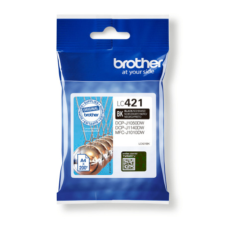 Brother LC421BK LC421BK, Negro, 1 pieza(s), 200 páginas, 0 páginas, Pack individual