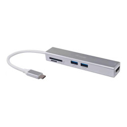 Equip 133480 Adaptador multifunción USB-C 5 en 1, HDMI , USB 3.2 Gen 1 , TF/Micro SD, USB 3.2 Gen 1 (3.1 Gen 1) Type-C, Plata,