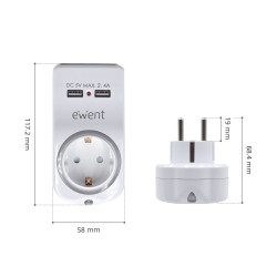 Ewent EW1225 EW1225, Interior, Corriente alterna, Blanco 2