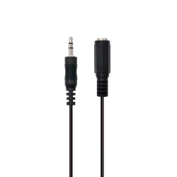 Ewent EC1650 EC1650, 3,5mm, Macho, 3,5mm, Hembra, 2 m, Negro
