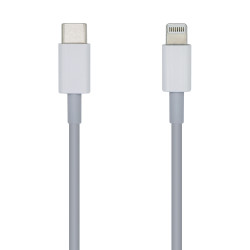 AISENS A102-0442 Cable USB 2.0 USB-С A Lightning PD 2A, Lightning/M-USB-С/M, Blanco, 1.0m, 1 m, Lightning, USB C, Macho,