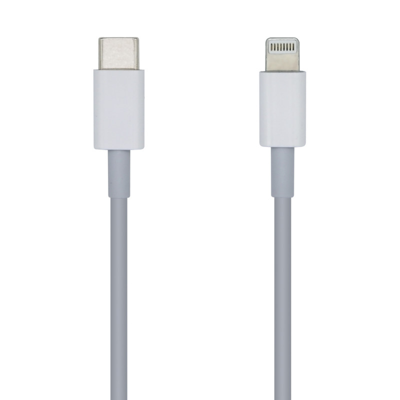 AISENS A102-0442 Cable USB 2.0 USB-С A Lightning PD 2A, Lightning/M-USB-С/M, Blanco, 1.0m, 1 m, Lightning, USB C, Macho,