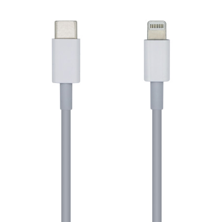 AISENS A102-0442 Cable USB 2.0 USB-С A Lightning PD 2A, Lightning/M-USB-С/M, Blanco, 1.0m, 1 m, Lightning, USB C, Macho,