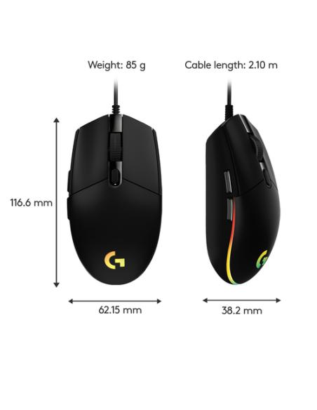 Logitech G 910-005796 ratón Juego USB tipo A 8000 DPI