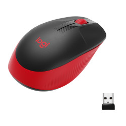Logitech 910-005908 M190, Ambidextro, Óptico, RF inalámbrico, 1000 DPI, Rojo