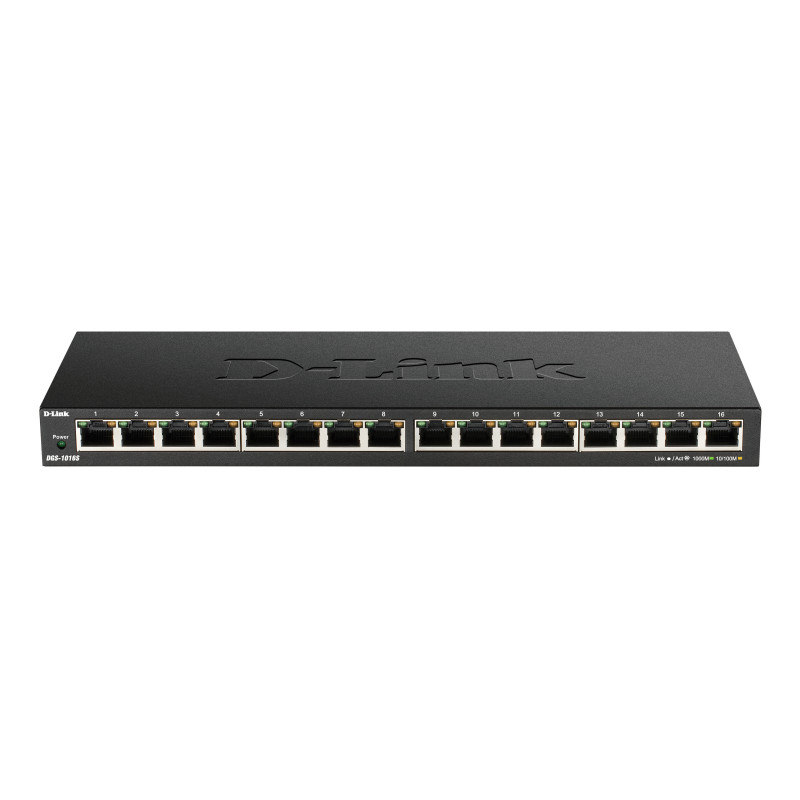 D-Link DGS-1016S DGS-1016S, No administrado, Gigabit Ethernet (10/100/1000), Bidireccional completo (Full duplex)