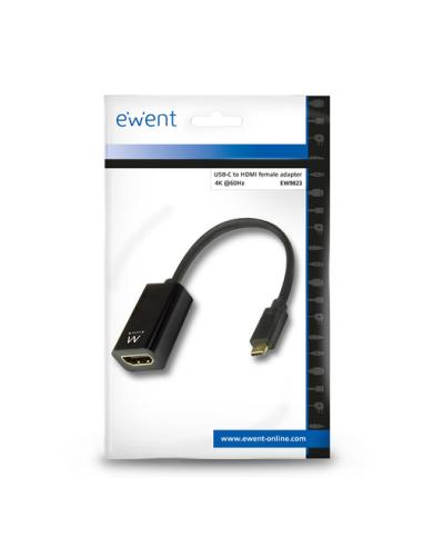 Ewent EW9823 adaptador de cable de vídeo 0,15 m USB Tipo C HDMI tipo A (Estándar) Negro