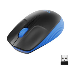 Logitech 910-005907 M190, Ambidextro, Óptico, RF inalámbrico, 1000 DPI, Azul