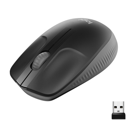 Logitech 910-005905 M190, Ambidextro, Óptico, RF inalámbrico, 1000 DPI, Carbón vegetal