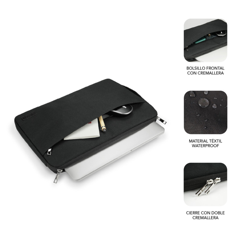 SUBBLIM SUB-LS-0PS0001 Funda Ordenador Urban Laptop Sleeve 13,3-14" Black, Funda, 35,6 cm (14"), 265 g