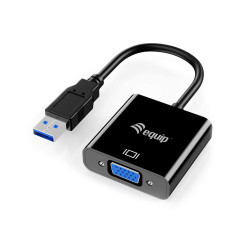 Equip 133384 Adaptador de USB 3.0 a VGA (HD15), 3.2 Gen 1 (3.1 Gen 1), USB tipo A, Salida VGA (D-Sub), 1920 x 1080 Pixeles