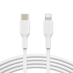 Belkin CAA003BT1MWH CAA003BT1MWH, 1 m, Lightning, USB C, Macho, Macho, Blanco