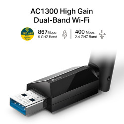 TP-Link ARCHER T3U PLUS Archer T3U Plus, Inalámbrico, USB, WLAN, Wi-Fi 5 (802.11ac), 867 Mbit/s, Negro 2