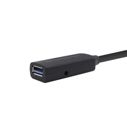 AISENS A105-0407 Cable USB 3.0 Prolongador Con Amplificador, Tipo A/M-A/H, Negro, 5.0m, 5 m, USB A, USB A, USB 3.2 Gen 1 (3.1 2