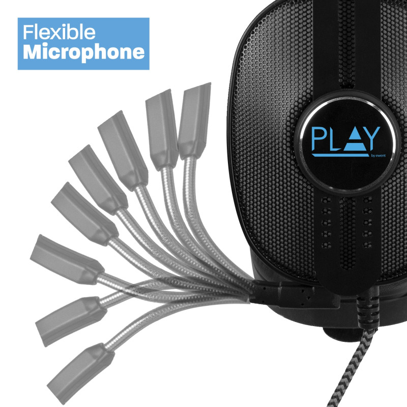 Ewent PL3321 Play PL3321, Alámbrico, Juego, 50 - 20000 Hz, 335 g, Auriculares, Negro