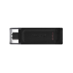 Kingston Technology DT70/64GB DataTraveler 64GB USB-C 3.2 Gen 1 70, 64 GB, USB Tipo C, 3.2 Gen 1 (3.1 Gen 1), Tapa, 7 g, Negro