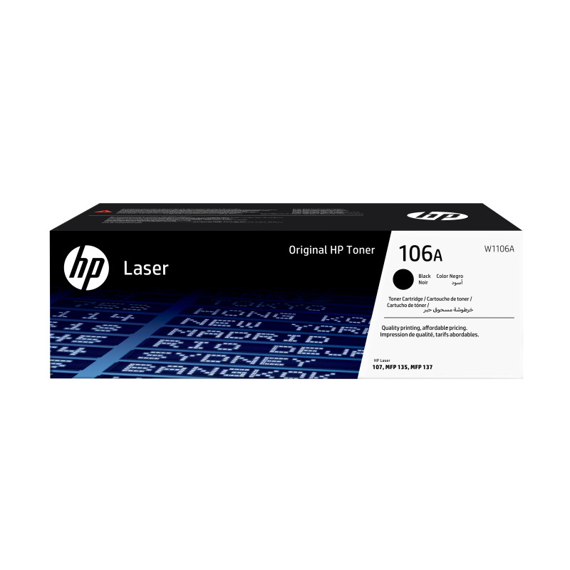 HP W1106A Cartucho de tóner Original Laser 106A negro, 1000 páginas, Negro, 1 pieza(s)